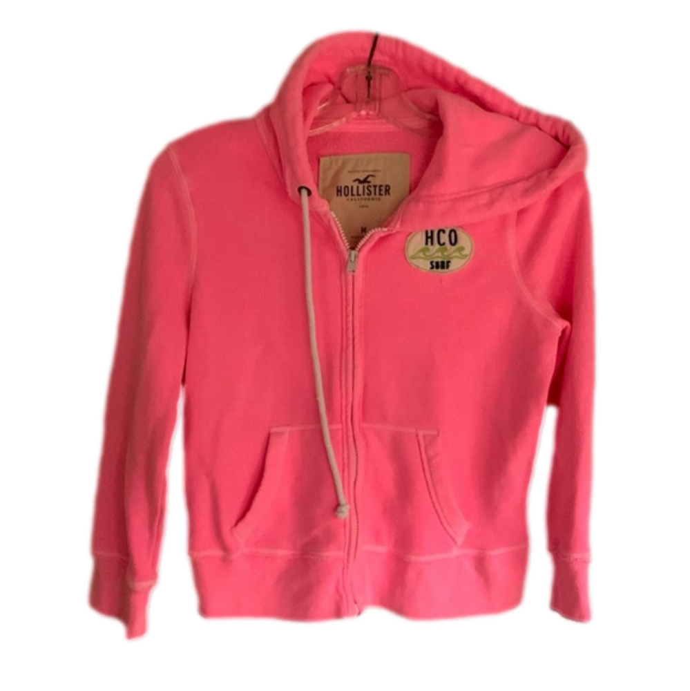 Vintage Y2K Hot pink Hollister zip up hoodie.